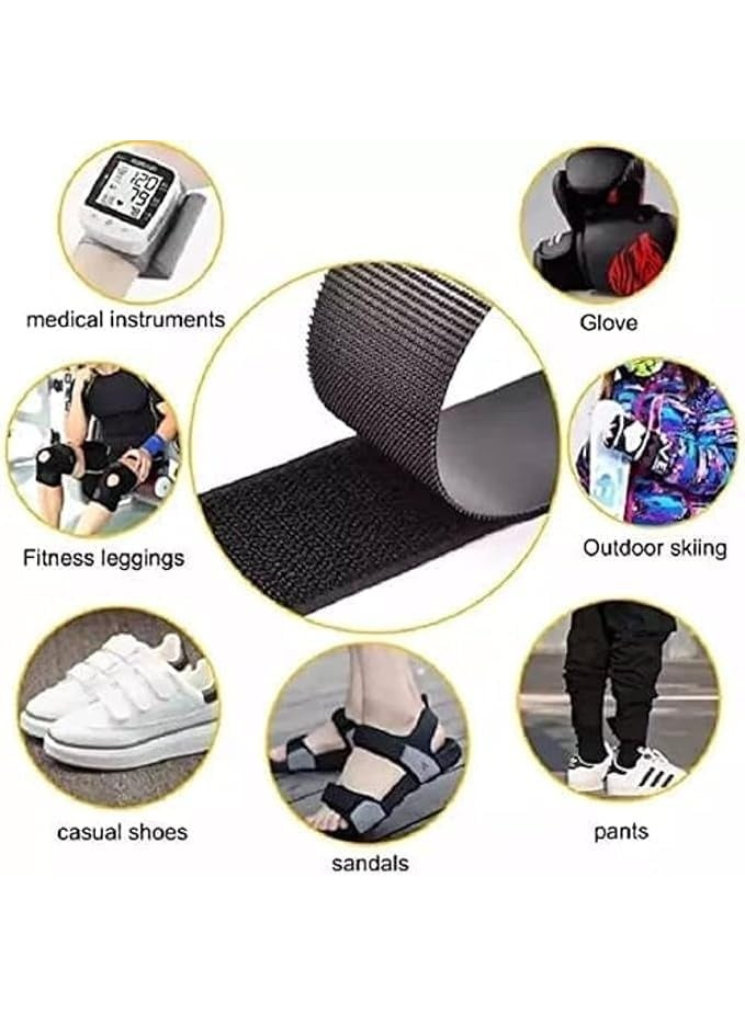 2cm x 1m Colored Nylon Velcro Tape, Adhesive Velcro Tape Suitable for Sewing and Glue-Free for Crafts, Clothing, Accessories, Home and Office Organization Tasks, (Black) - Image 5